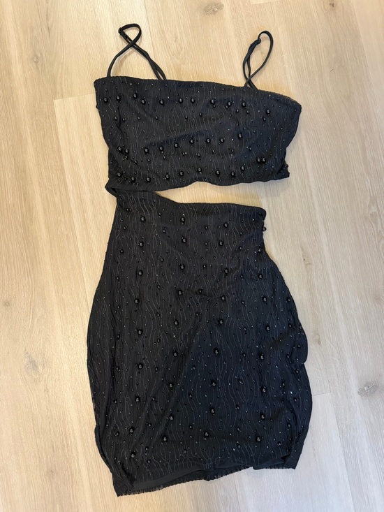 windsor Dresses & Skirts - Black Beaded Cut Out Mini Dress